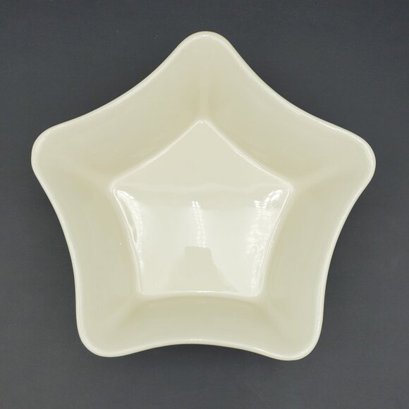 Longaberger Woven Traditions Ivory Large Star Shaped Bowl White Star Dish - Picture 3 of 5